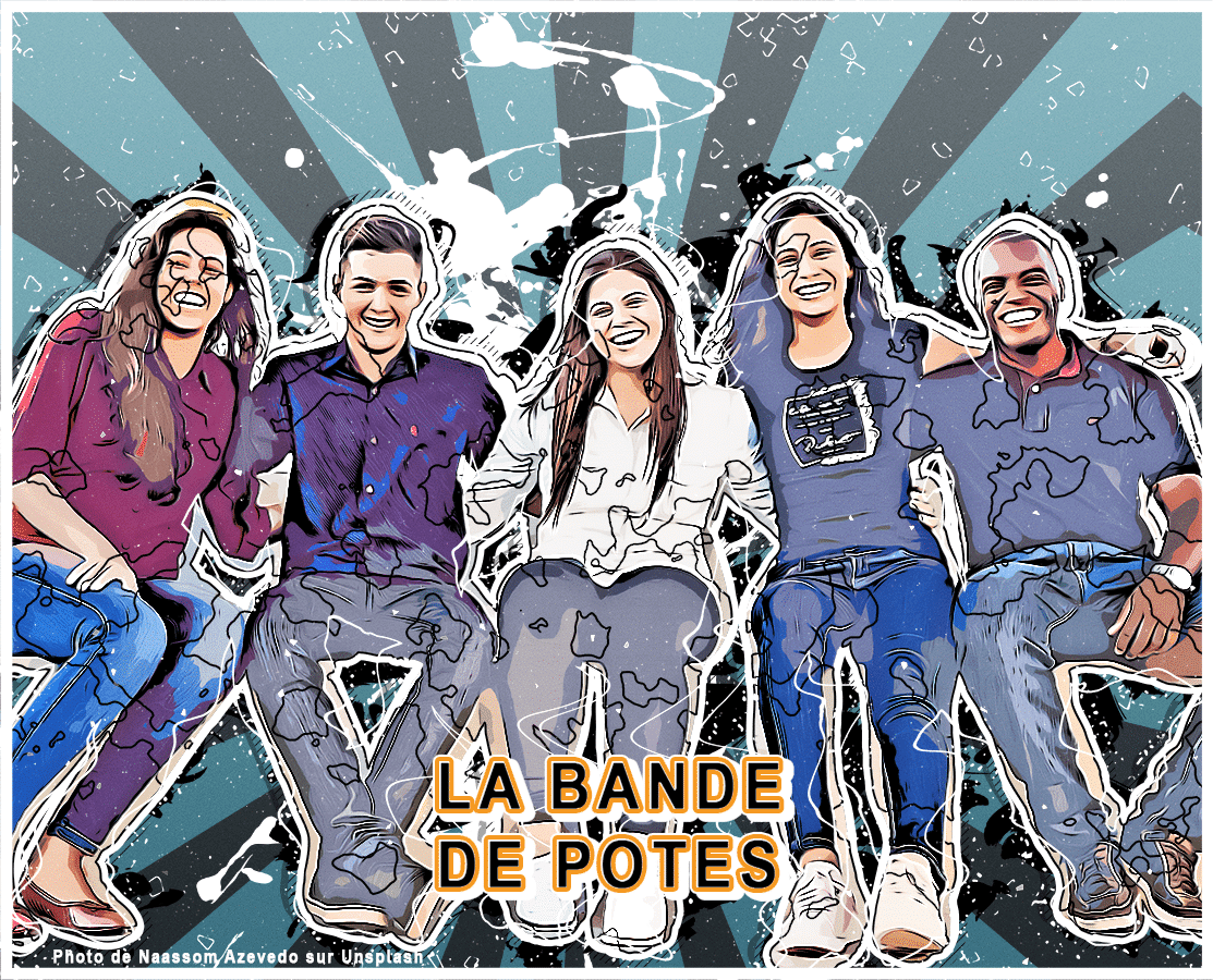 Montage photo Cartoon groupe d'amis