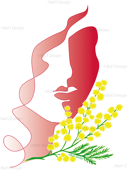 Dessin vectoriel réalisé par Bal't Design représentant la tête d'une femme.