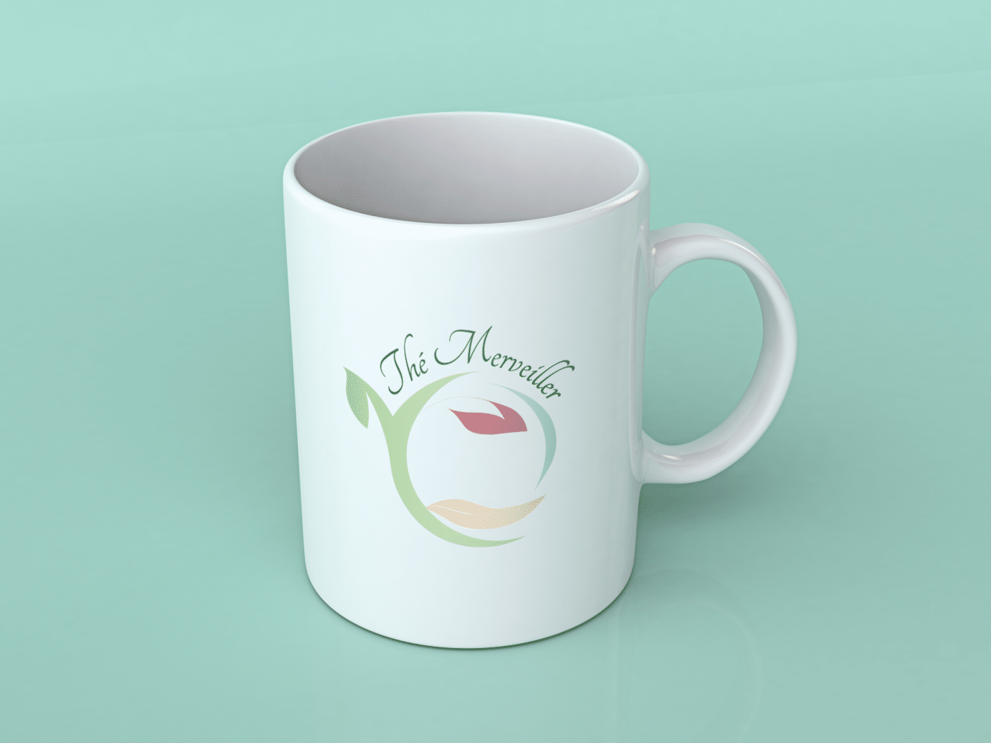 Mise en situation du logo Thé Merveiller sur un mug