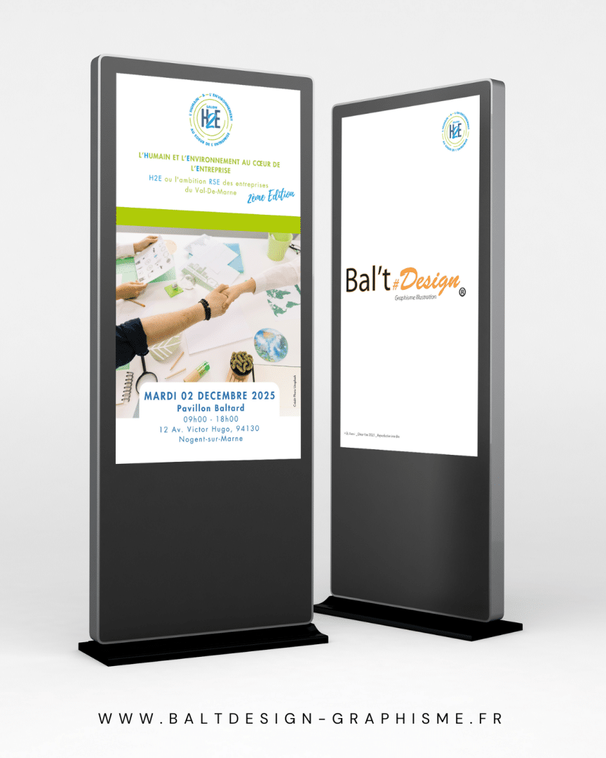 Mock up - Mise en situation du diaporama de présentation des sponsors et du programme.