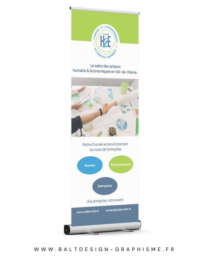 Mock up Mise en situation du Roll Up dédié au Salon.