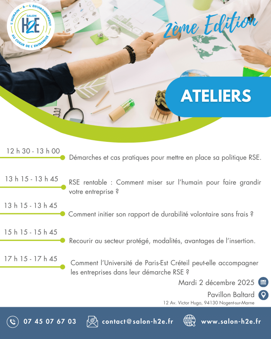 Présentation des horaires et sujets des ateliers du Salon