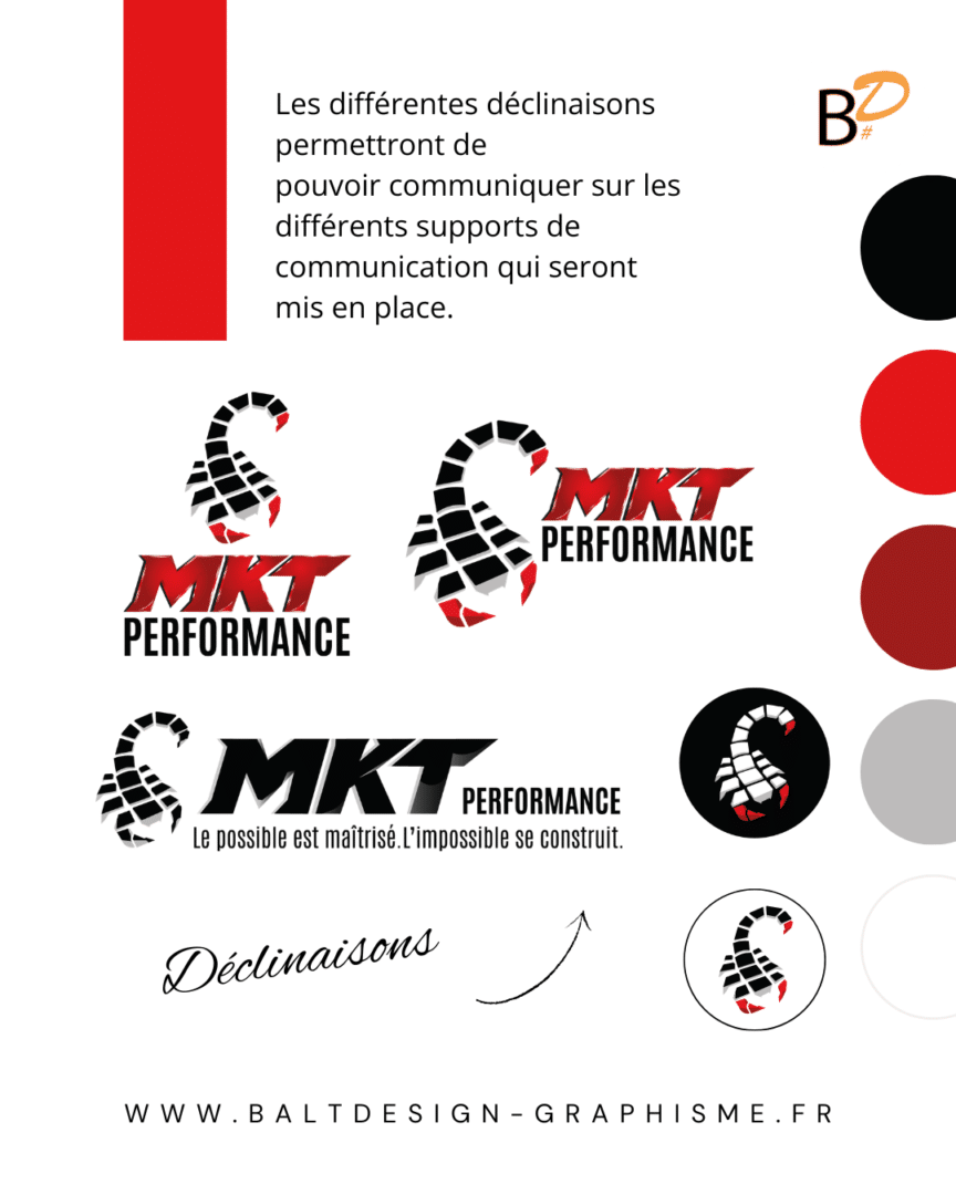 Déclinaisons du logo de MKT Performance