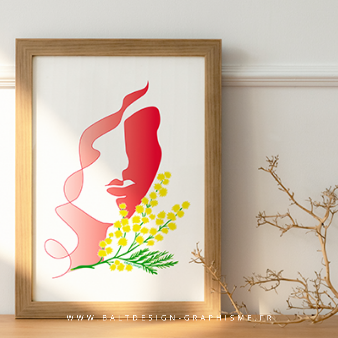 Photo représentant un Tote Bag avec une illustration d'estampe japonaise réalisée par Bal't Design